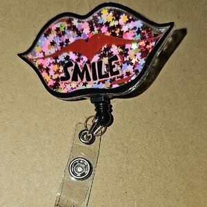 Colorful Lip-Shaped Badge Reel